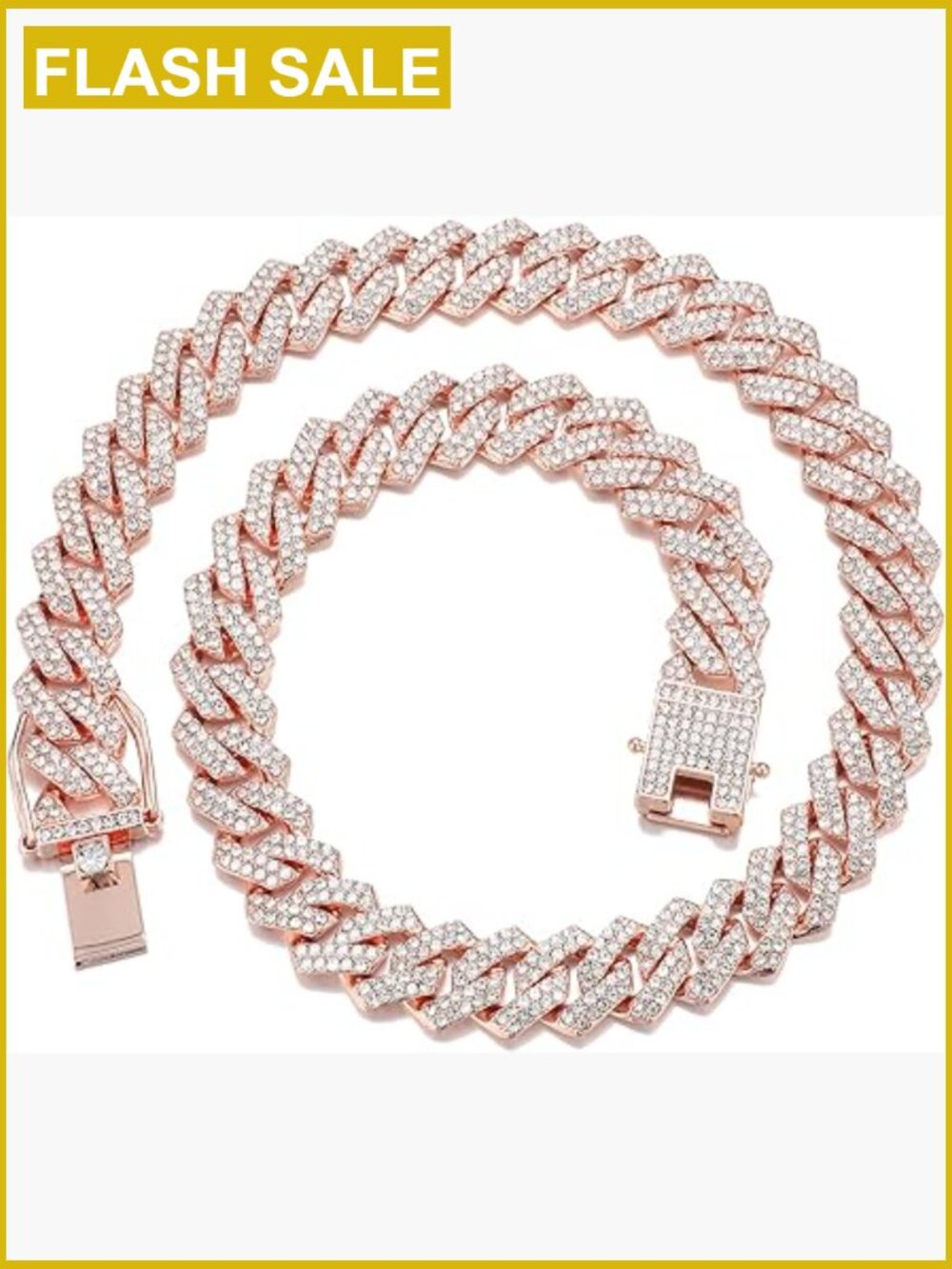 Iced Out Cuban Link Chain Necklace Bling Hip Hop Jewelry Gift Boxed